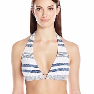 Shoshanna Cobalt Stripe Halter Bikini Top